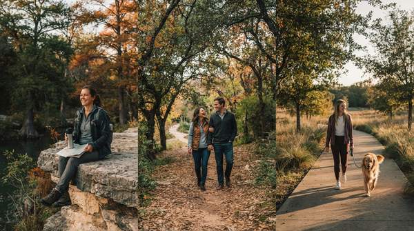 Editorial illustration for Three Austin Fall Walks, Three Very Different Rewards: Which One Fits You?